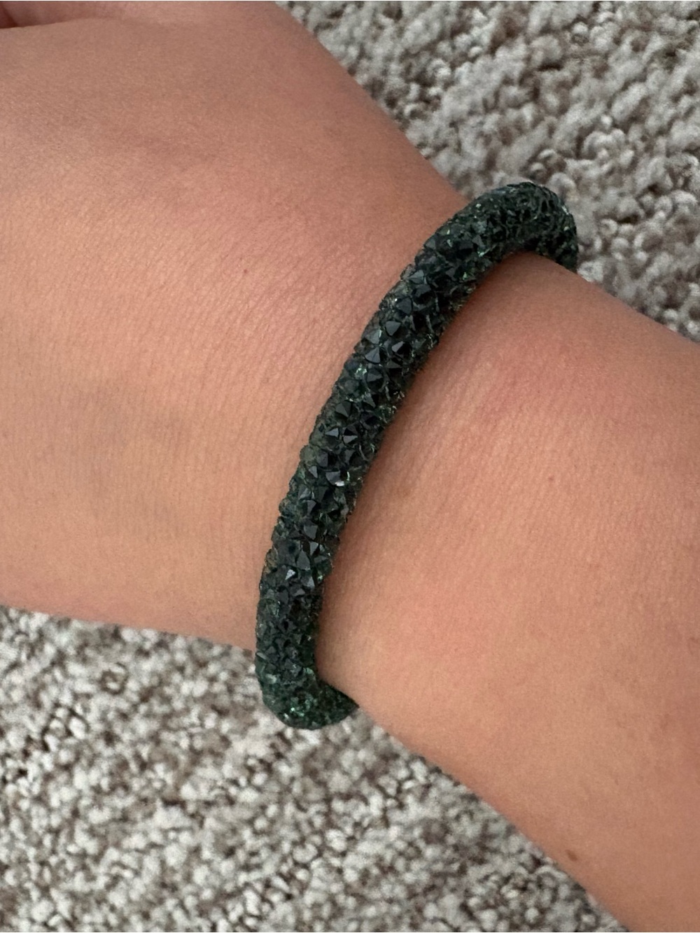 Swarovski Emerald Green Crystal Mesh Cuff Bracelet